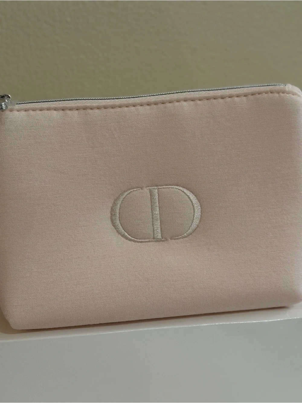 Dior Pale Pink CD Embroidered Cosmetic Pouch